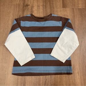 Gymboree Brown and Blue Striped Long Sleeve Tee